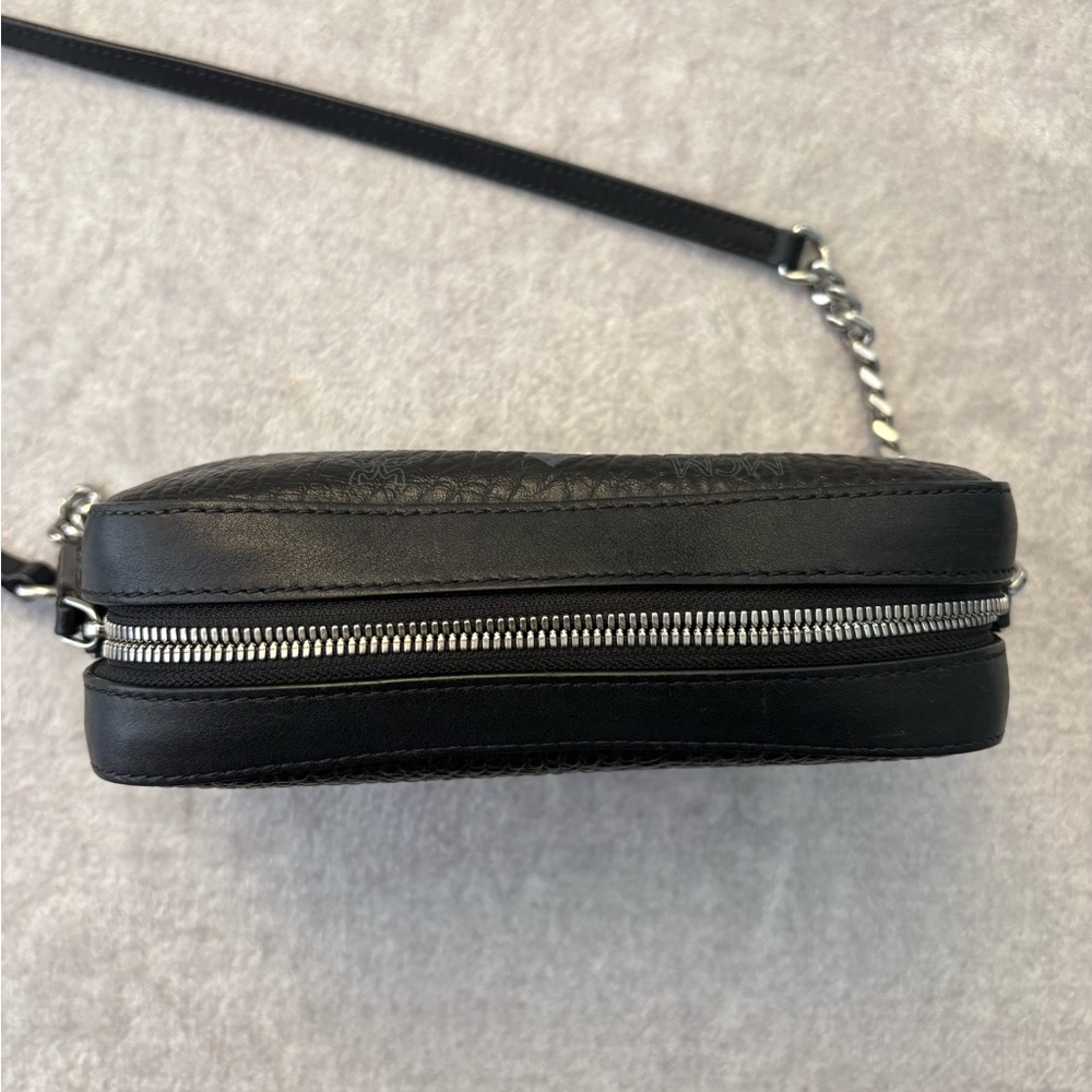 MCM Black Leather Crossbody Camera Bag with Chain Strap - Picture 5 of 5